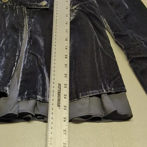 Free People Faye Velvet Jacket Women's Size Extra Small Ebony Military - Picture 11 of 16